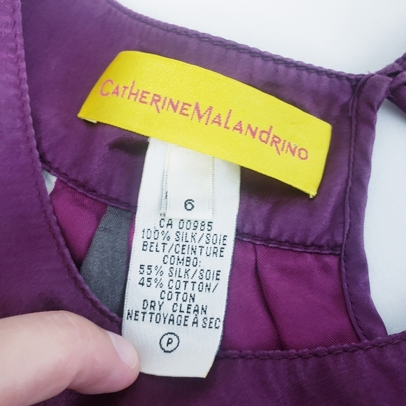 Vintage Catherine Malandrino Silk Geometric Shift Dress - Picture 10 of 15